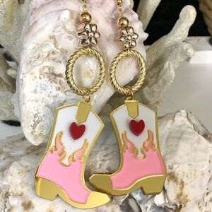 Blazing Boots Valentines Day Earrings